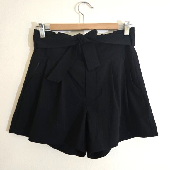 Athleta Black Athletic Dress Shorts Tie Waist Size 6 Skyline Short II - Picture 2 of 6